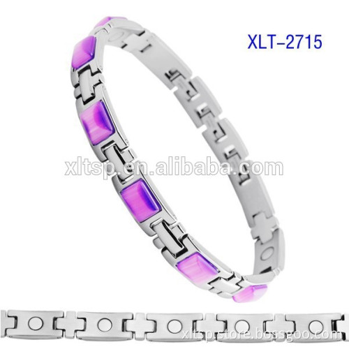 XLT-2715 hot new products for 2015 fashion stainless steel bracelet jewelry, v care magnetic bracelet